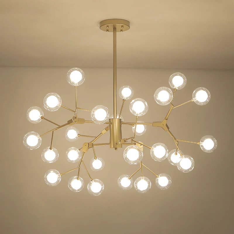 Bubble Ball Kroonluchter Verlichting Minimalistische dubbellaagse witte LED-hanglamp van glas Clearhalo