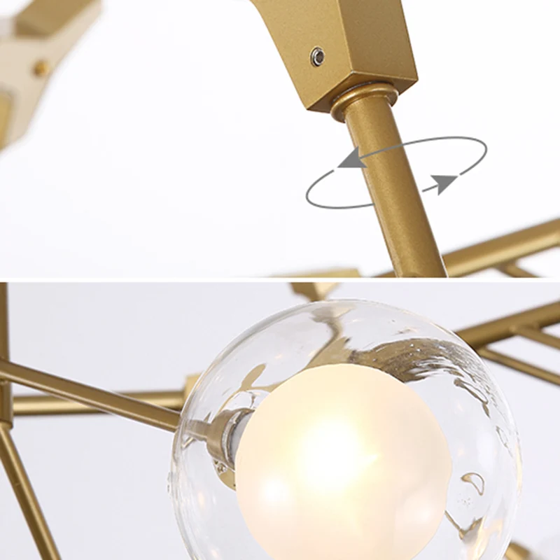 Bubble Ball Kroonluchter Verlichting Minimalistische dubbellaagse witte LED-hanglamp van glas Clearhalo
