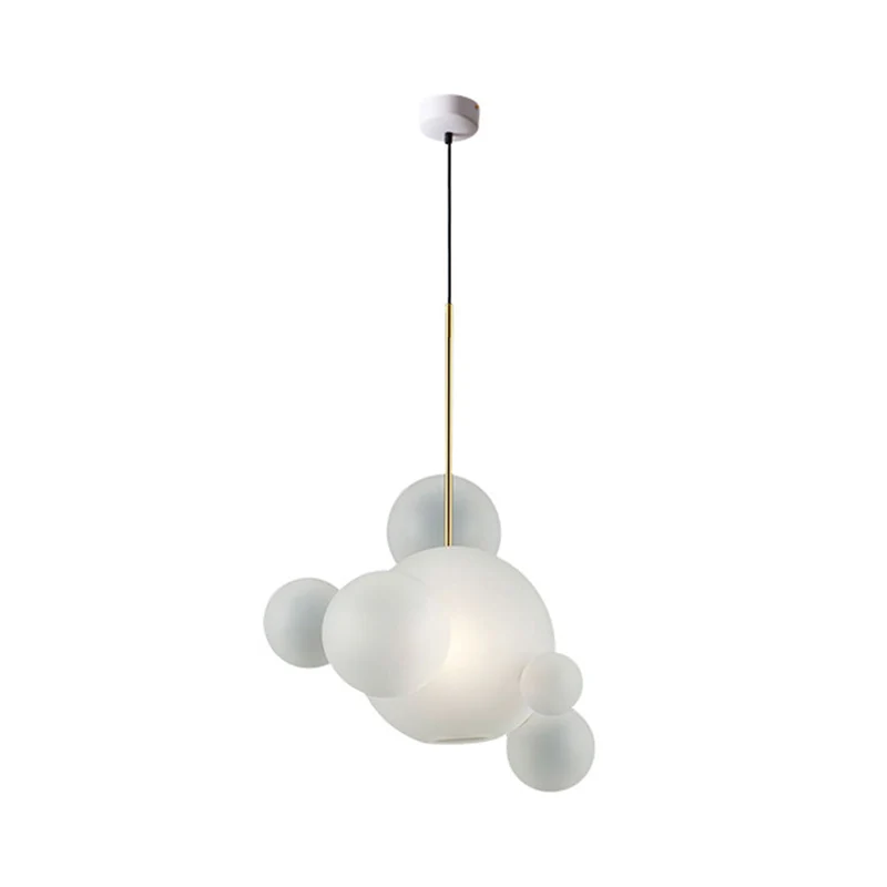 Bubble hangende hanglamp moderne mondgeblazen wit glas 5-lamps café-huis plafondhanglamp Clearhalo