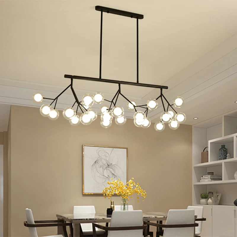 27 Bubbles Island Lighting hedendaagse metalen hangende kroonluchter zwarte afwerking Clearhalo