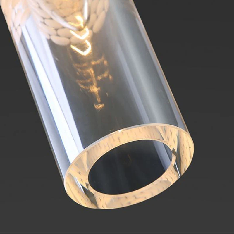 Buisvormige eetkamer downlight hanglamp kristal 1-lamp eenvoudige hanglamp zwart Clearhalo