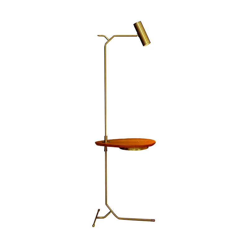Buisvormige metalen vloertafellamp Postmoderne LED-gouden staande vloerlamp voor woonkamer Clearhalo