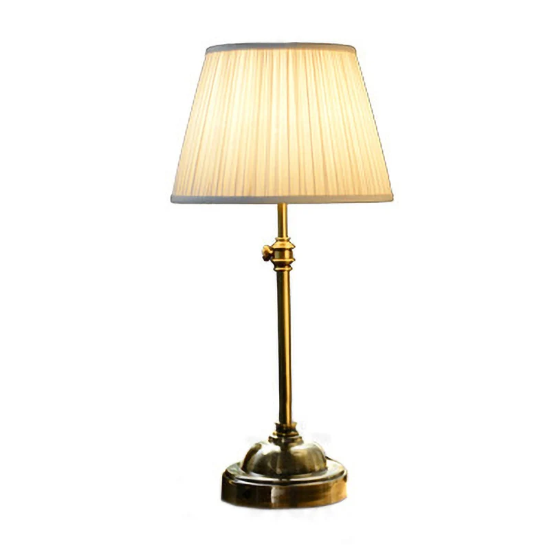 Bureaulamp met 1 slaapkamer, traditionele witte studielamp met tonvormige stoffen kap Clearhalo