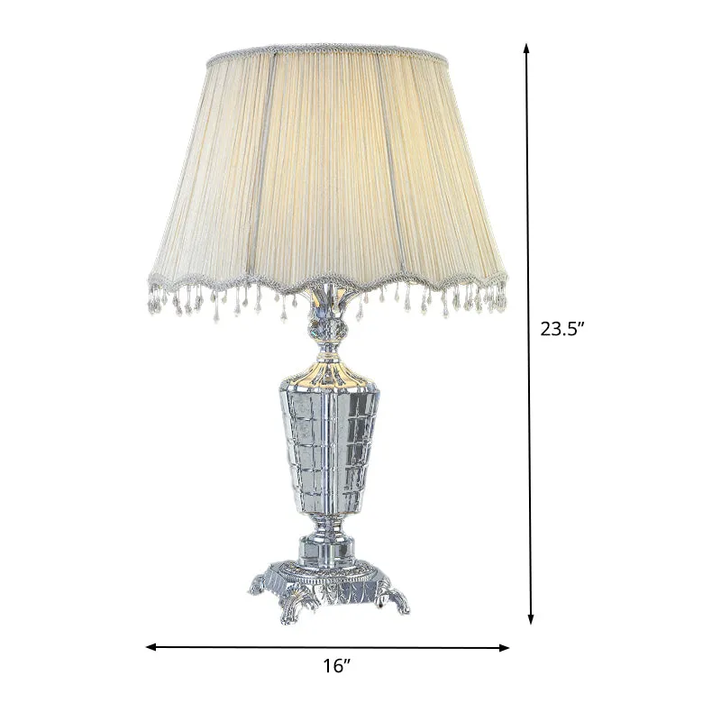 Bureaulamp van stof, moderne grijze tafellamp met 1 lamp en imitatiegevlochten details Clearhalo