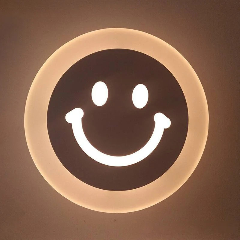 Cartoon appel/blad/kat kleine wandlamp acryl kinderslaapkamer LED inbouw wandkandelaar wit Clearhalo