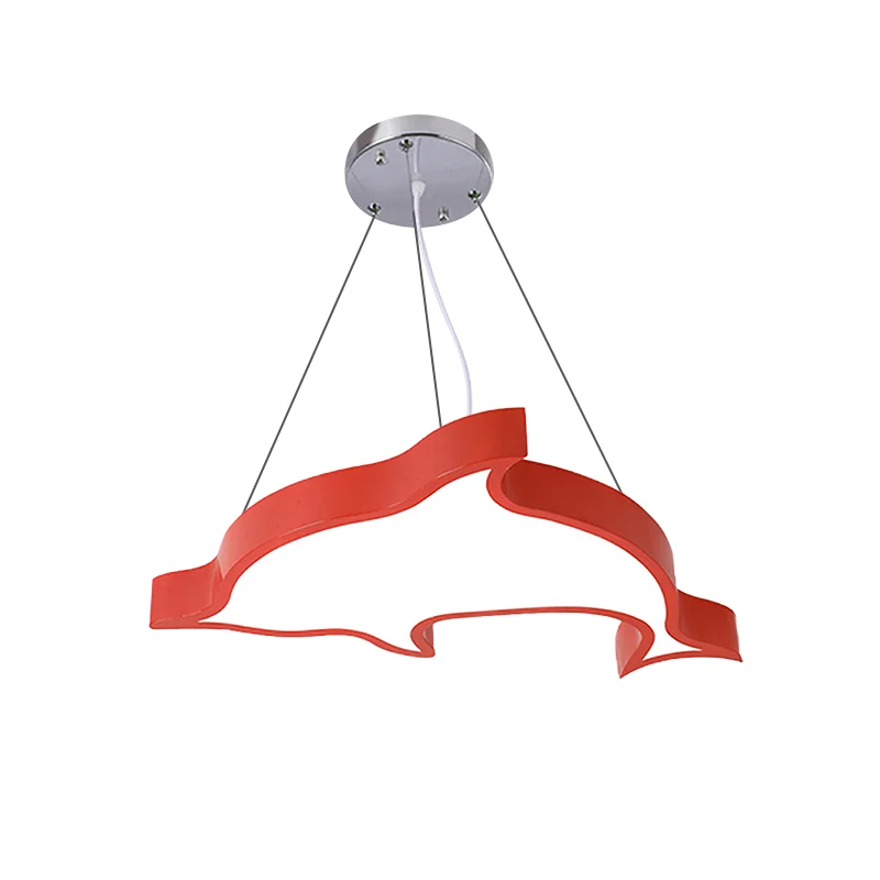 Cartoon dolfijn hanglamp acryl snoepkleurige LED-plafondhanger voor gang Clearhalo