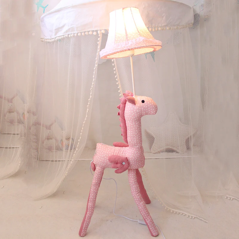 Cartoon House vloerlamp met belkap 1 lichte stoffen vloerlamp roze voor kinderkamer Clearhalo