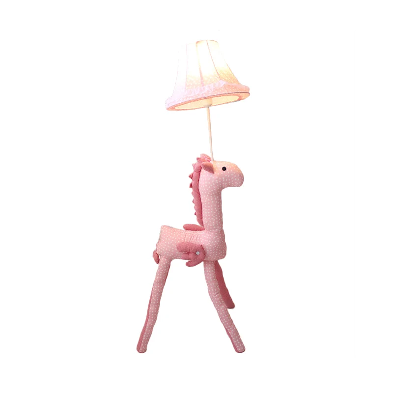 Cartoon House vloerlamp met belkap 1 lichte stoffen vloerlamp roze voor kinderkamer Clearhalo