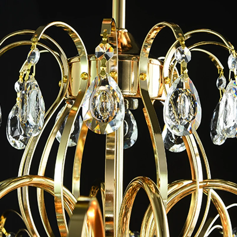 Cascade Clear Crystal Drop Plafondmontage Licht Eenvoudige Stijl Goud 18 "/19,5" Brede LED Semi Flush Lichtarmatuur Clearhalo