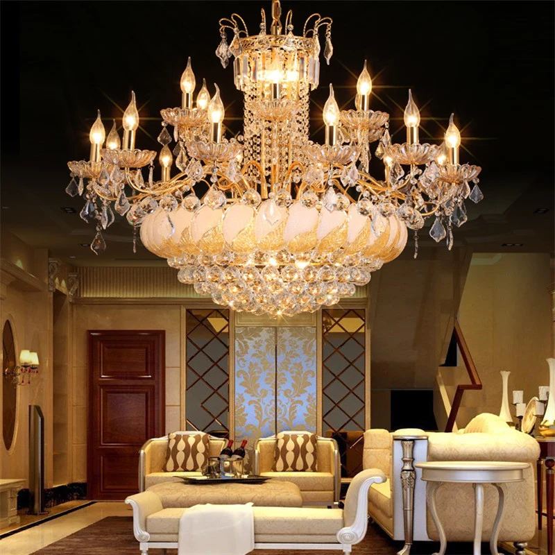 Cascading Woonkamer Kroonluchter Lamp Kristallen Bol 14/20 Heads Hedendaagse Plafond Hanglamp, 23,5"/31,5" W Clearhalo