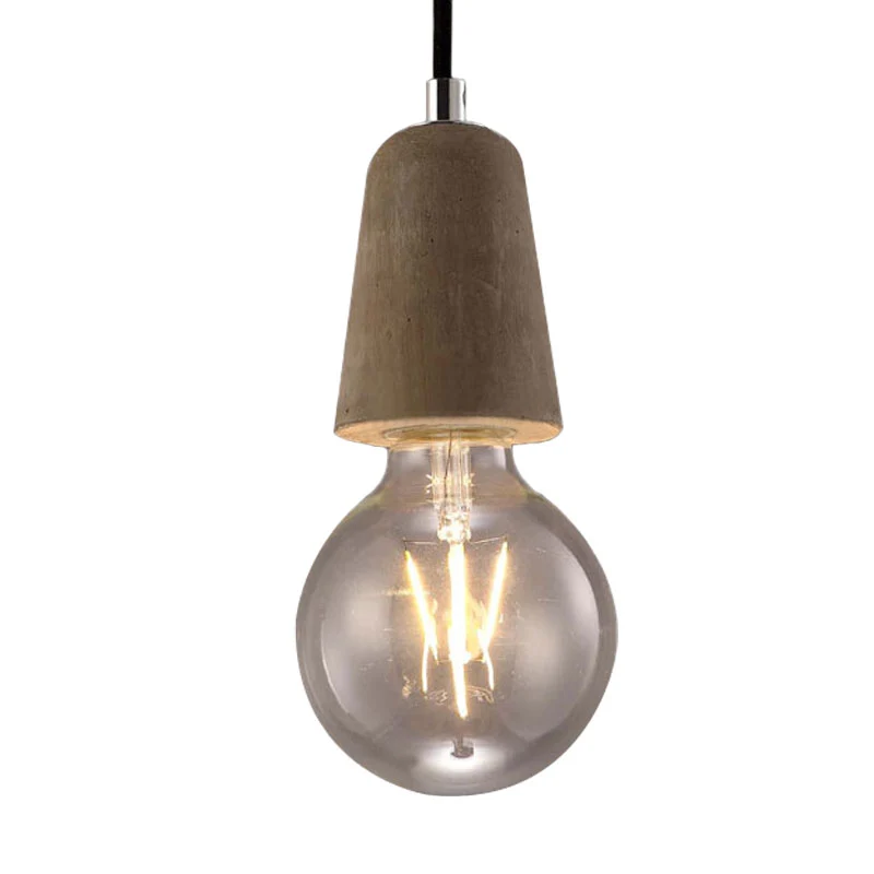Cement Open Bulb Hanglamp 1 Licht Minimalistische Stijl Mini Hanglamp voor Café Restaurant Clearhalo