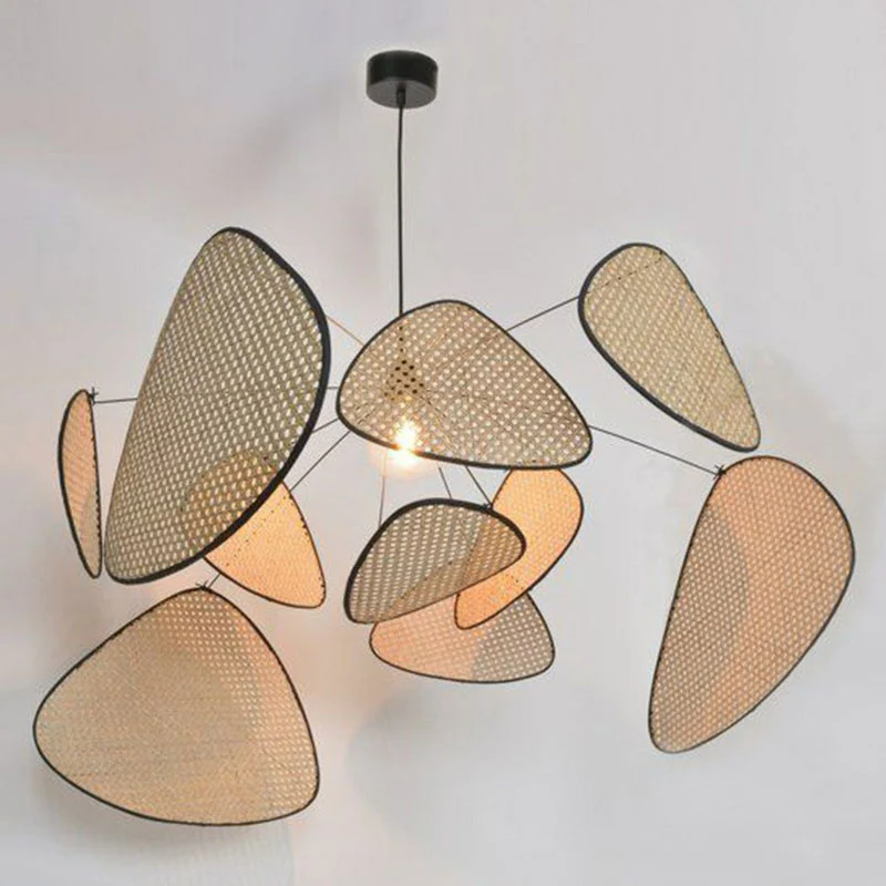 Chinese handgemaakte hangverlichting rotan 1 hoofd woonkamer hangende plafondlamp hout Clearhalo
