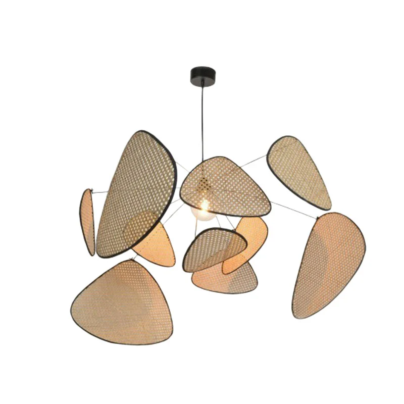 Chinese handgemaakte hangverlichting rotan 1 hoofd woonkamer hangende plafondlamp hout Clearhalo