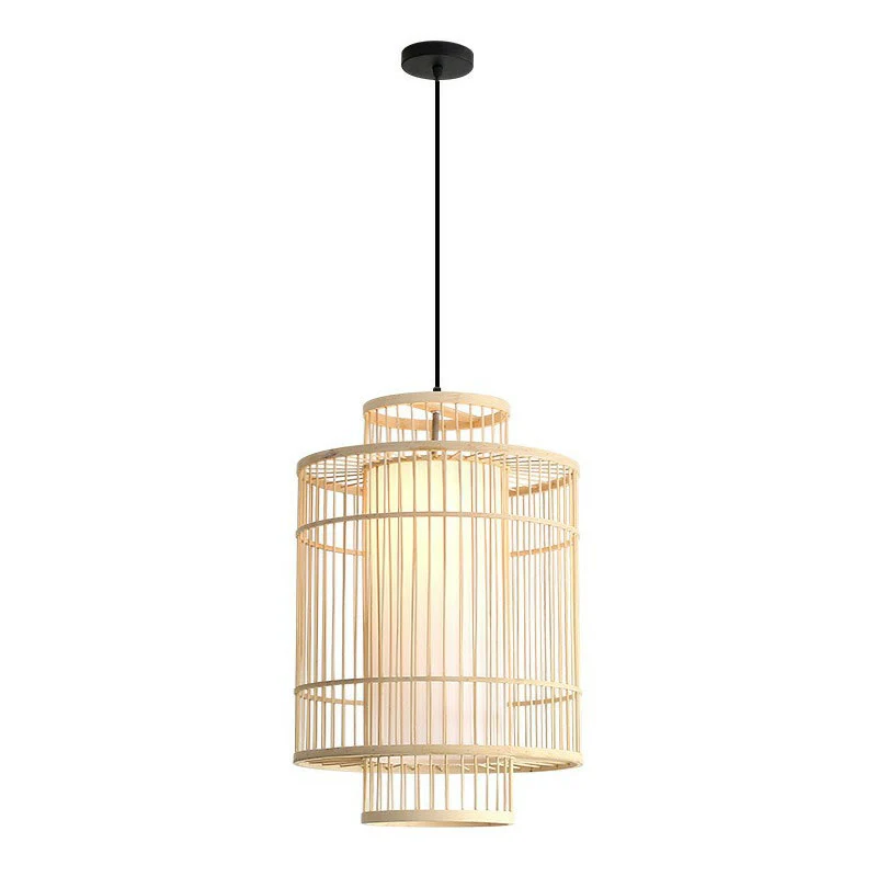 Chinese paleislantaarn hanglamp bamboe 1 kop studeerkamer plafondlamp Clearhalo
