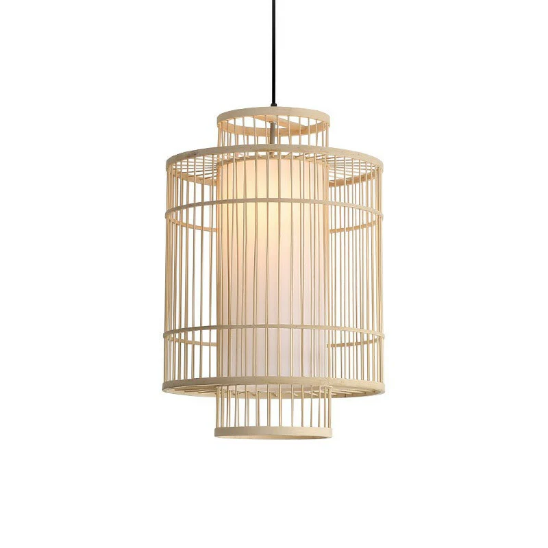 Chinese paleislantaarn hanglamp bamboe 1 kop studeerkamer plafondlamp Clearhalo