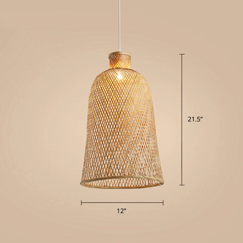 Chinese stijl handgemaakte plafondlamp bamboe enkel restaurant hangende hanglamp hout Clearhalo
