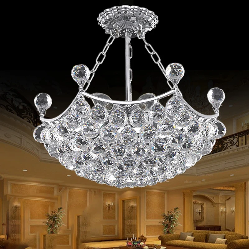 Chrome Dome kroonluchter licht eigentijds 12-lichts gefacetteerde kristallen bol plafondlamp voor eetkamer Clearhalo