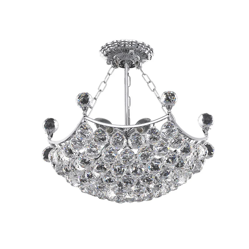 Chrome Dome kroonluchter licht eigentijds 12-lichts gefacetteerde kristallen bol plafondlamp voor eetkamer Clearhalo