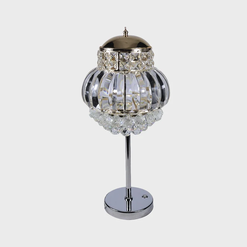 Chroom LED Night Night moderne stijl helder/champagne kristallen bol tafellamp met dimmerknop Clearhalo