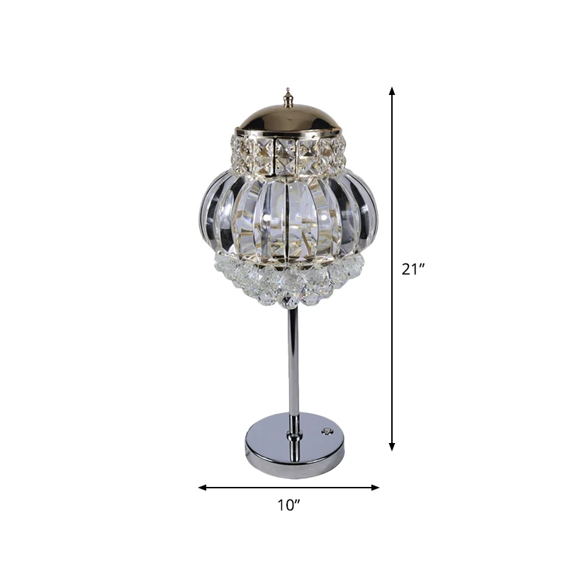 Chroom LED Night Night moderne stijl helder/champagne kristallen bol tafellamp met dimmerknop Clearhalo