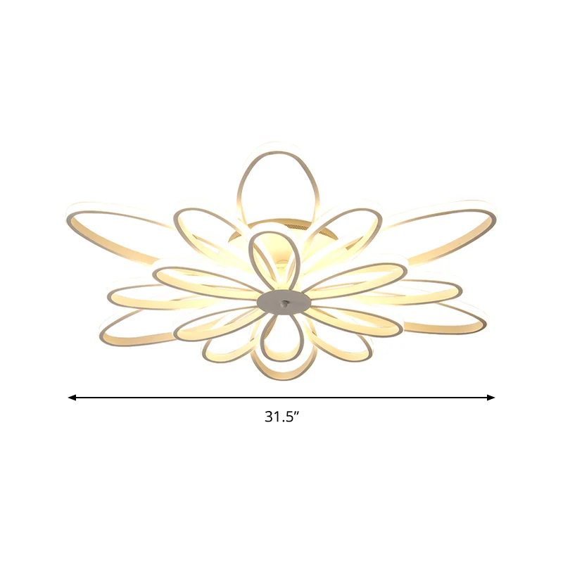 Chrysanten Plafondlamp Modern Acryl LED Woonkamer Inbouwlamp warm/wit licht, 23,5"/31,5"/41" breed Clearhalo