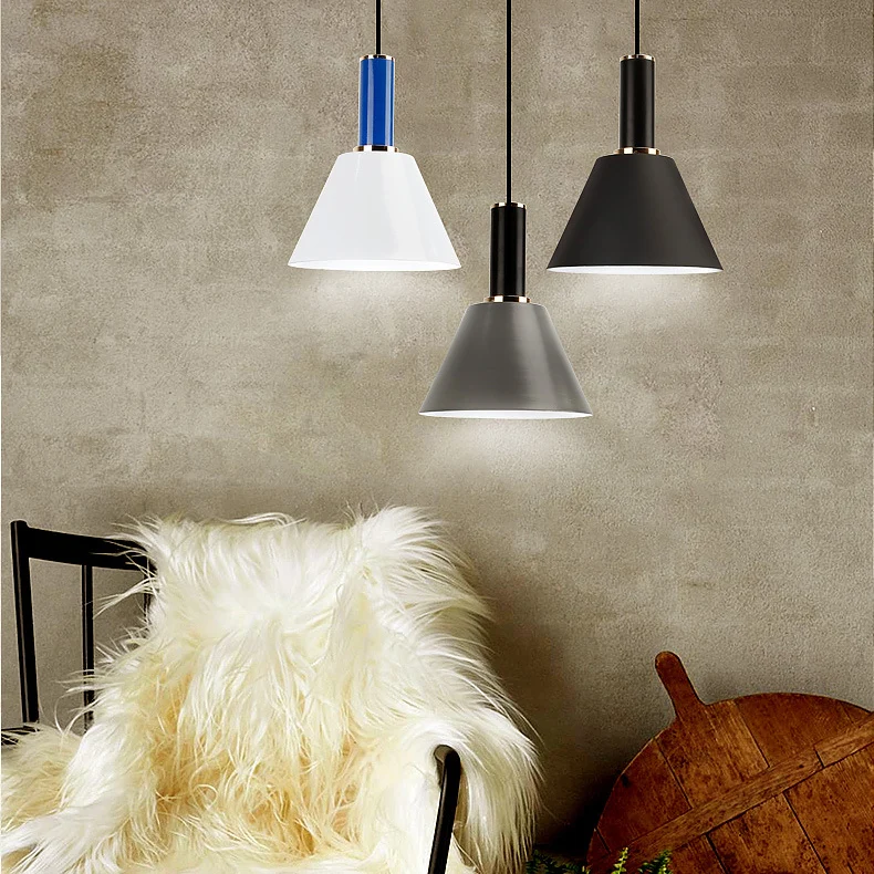 Cilinder- en emmer-hanglamp One Light Moderne aluminium hanglamp voor naast het bed Clearhalo