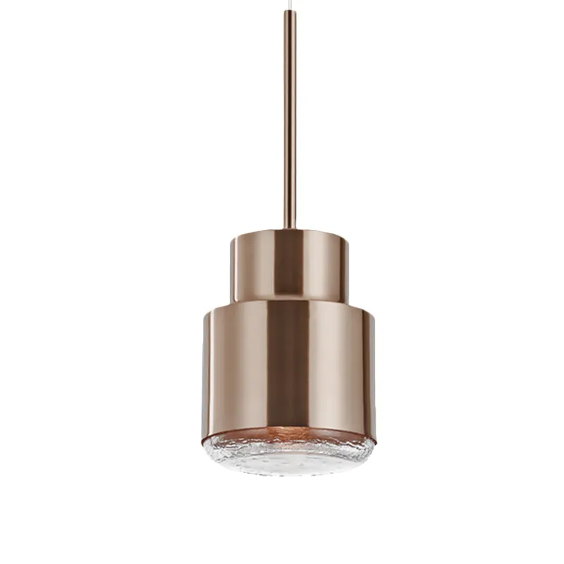 Cilinder hangende plafondlamp Post Modern ijzer 1 licht goud/brons hanglamp voor woonkamer Clearhalo