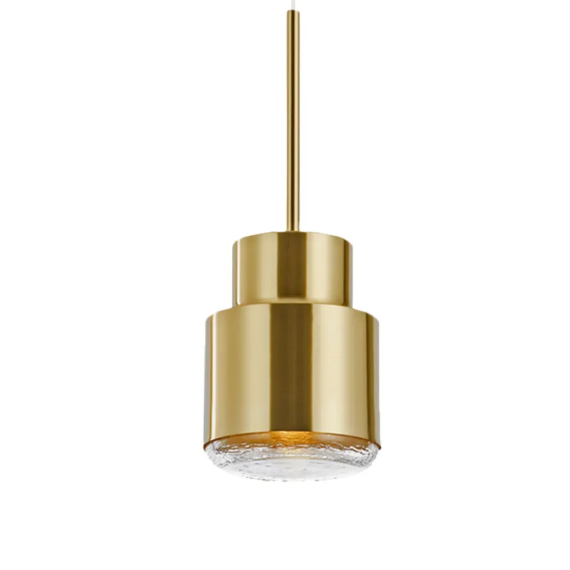 Cilinder hangende plafondlamp Post Modern ijzer 1 licht goud/brons hanglamp voor woonkamer Clearhalo