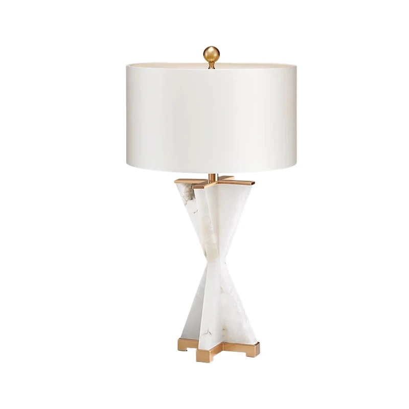 Cilinder Studielamp Modernisme Stof 16"/16,5" Breed 1 Lamp Wit Leeslamp voor Nachtkastje Clearhalo