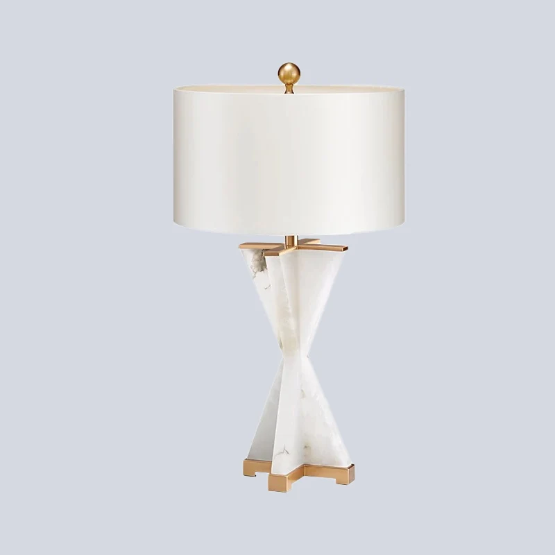 Cilinder Studielamp Modernisme Stof 16"/16,5" Breed 1 Lamp Wit Leeslamp voor Nachtkastje Clearhalo