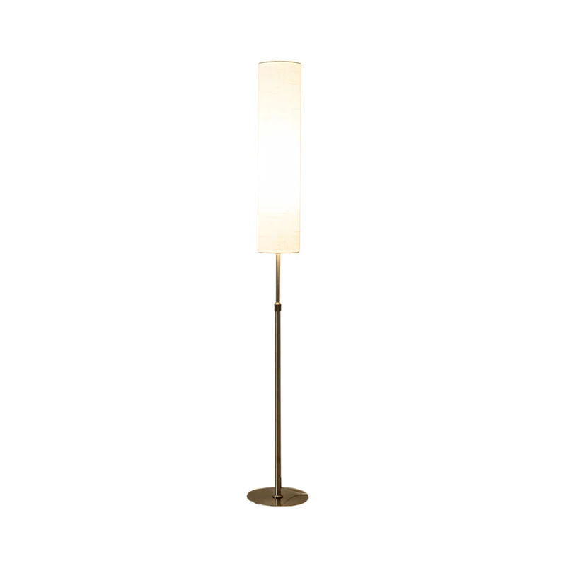 Cilinder woonkamer vloer leeslamp stof 1-lichts minimalistische vloerlamp wit Clearhalo