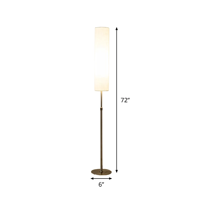 Cilinder woonkamer vloer leeslamp stof 1-lichts minimalistische vloerlamp wit Clearhalo