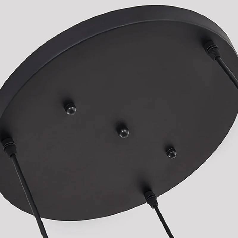 Cilinderkristalblok hanglamp eigentijds 3-lichts zwarte clusterhanglamp met ronde/lineaire luifel Clearhalo