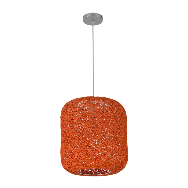Cilinderplafond hangende lantaarn Chinese stijl rotan 1 lamp restaurant hanglamp Clearhalo