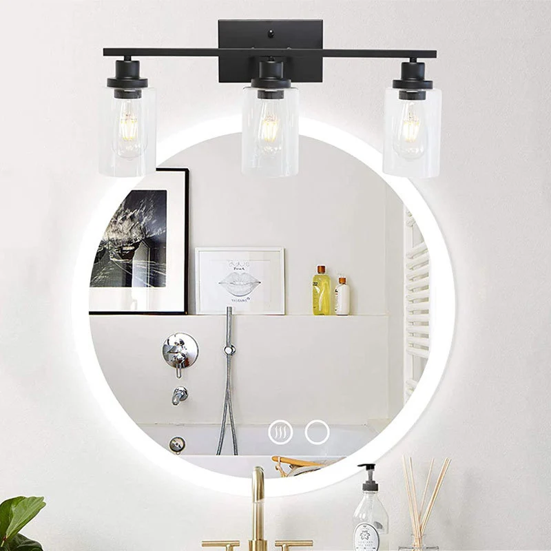 Cilindrische ijdelheid wandlampen retro industriële stijl glazen ijdelheid licht Clearhalo