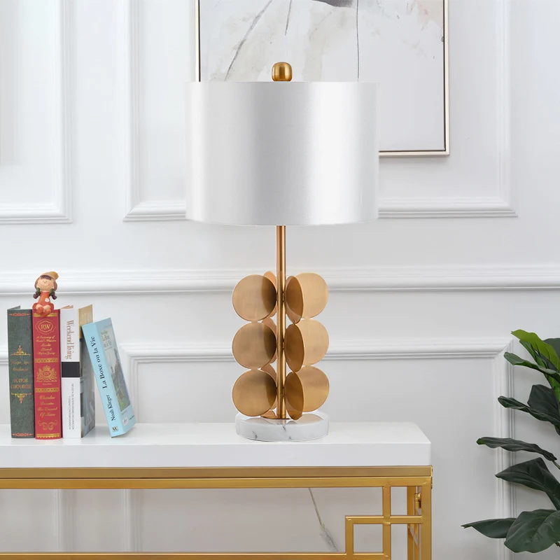 Cilindrische nachtkastjelamp van stof, eigentijds leesboeklicht met 1 lamp wit Clearhalo