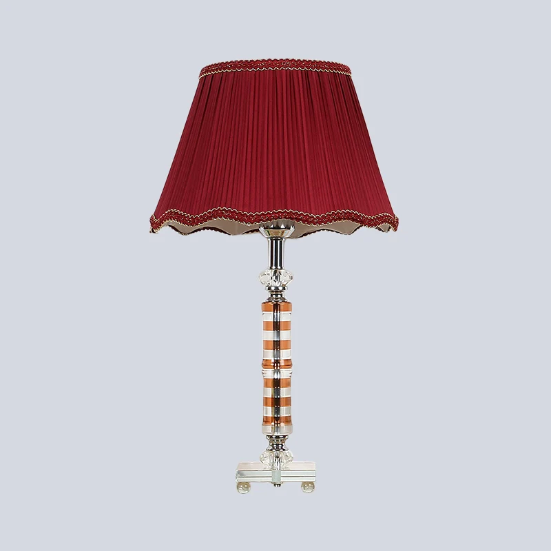 Cilindrische taaklamp modernistisch handgesneden kristal 1 hoofd leesboeklicht rood Clearhalo