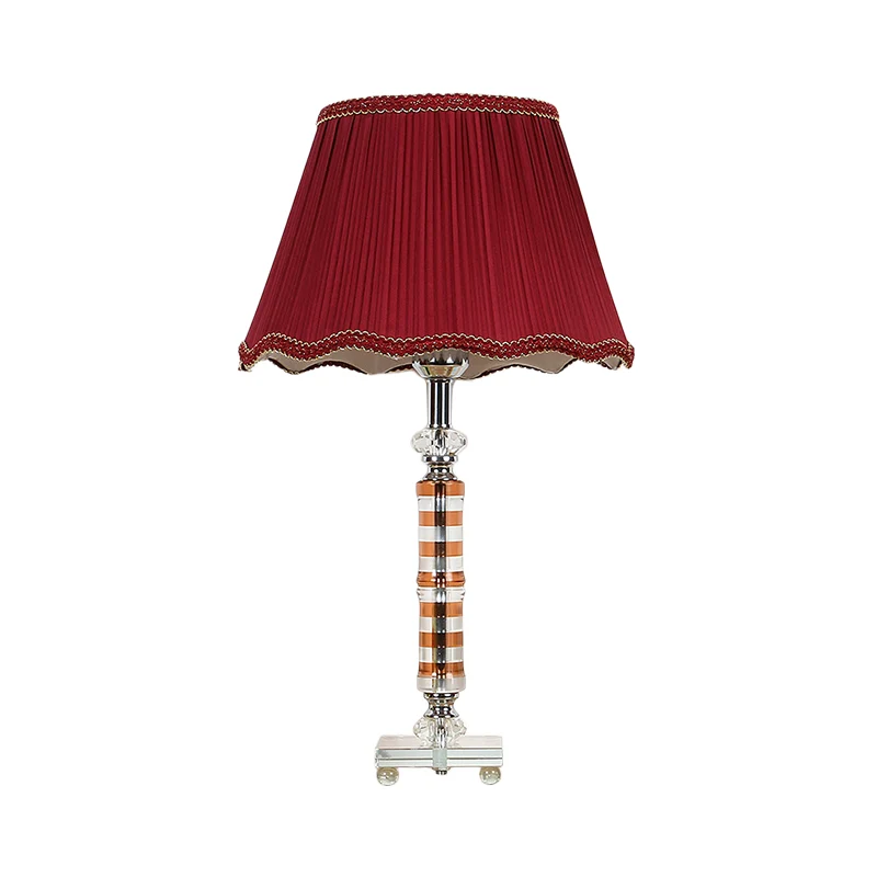 Cilindrische taaklamp modernistisch handgesneden kristal 1 hoofd leesboeklicht rood Clearhalo