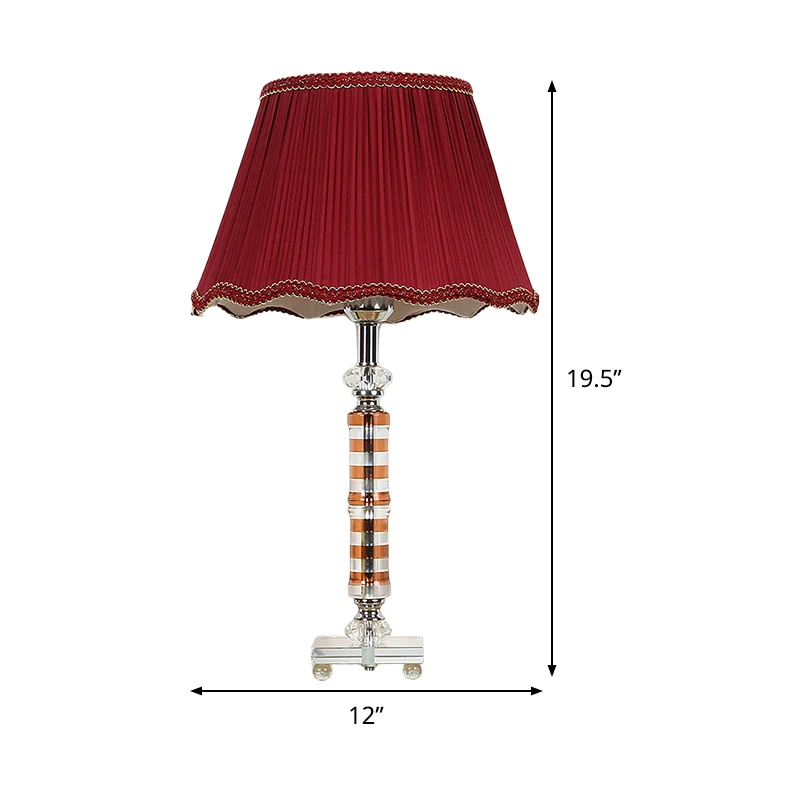 Cilindrische taaklamp modernistisch handgesneden kristal 1 hoofd leesboeklicht rood Clearhalo