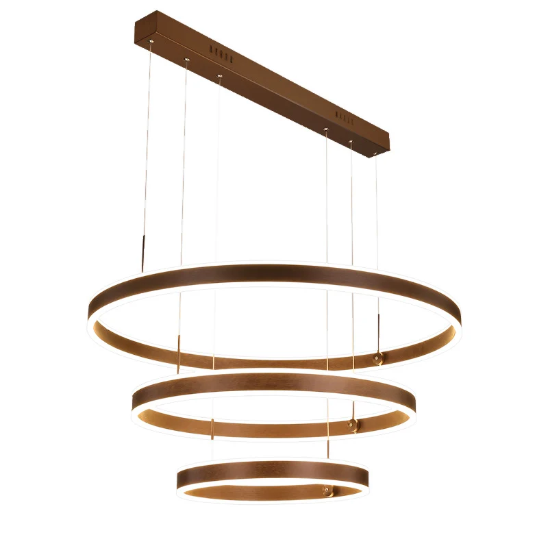 Cirkel LED-hanglamp Minimalistische acryl woonkamerkroonluchter koffie Clearhalo