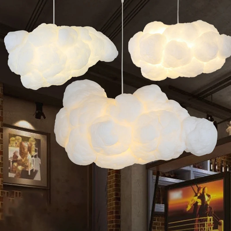 Cloud kunststof kroonluchter hanglamp modern 2-kops wit hanglicht voor slaapkamer Clearhalo