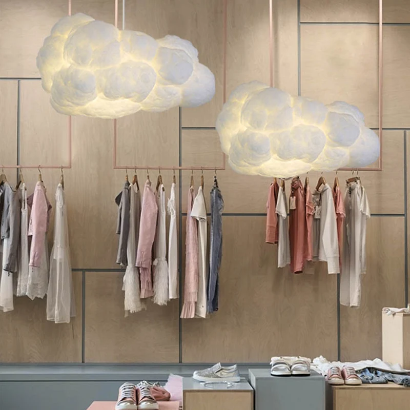 Cloud kunststof kroonluchter hanglamp modern 2-kops wit hanglicht voor slaapkamer Clearhalo