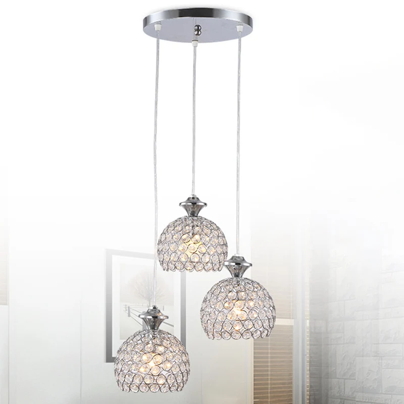 Clusterschaduw hangende moderne acryl 3-lichts eetkamer hanglamp chroom Clearhalo