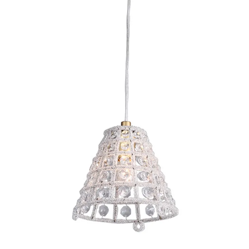 Cone Cage plafond hanglamp modernistische kristallen kraal 1 lamp slaapkamer slingerlamp goud Clearhalo