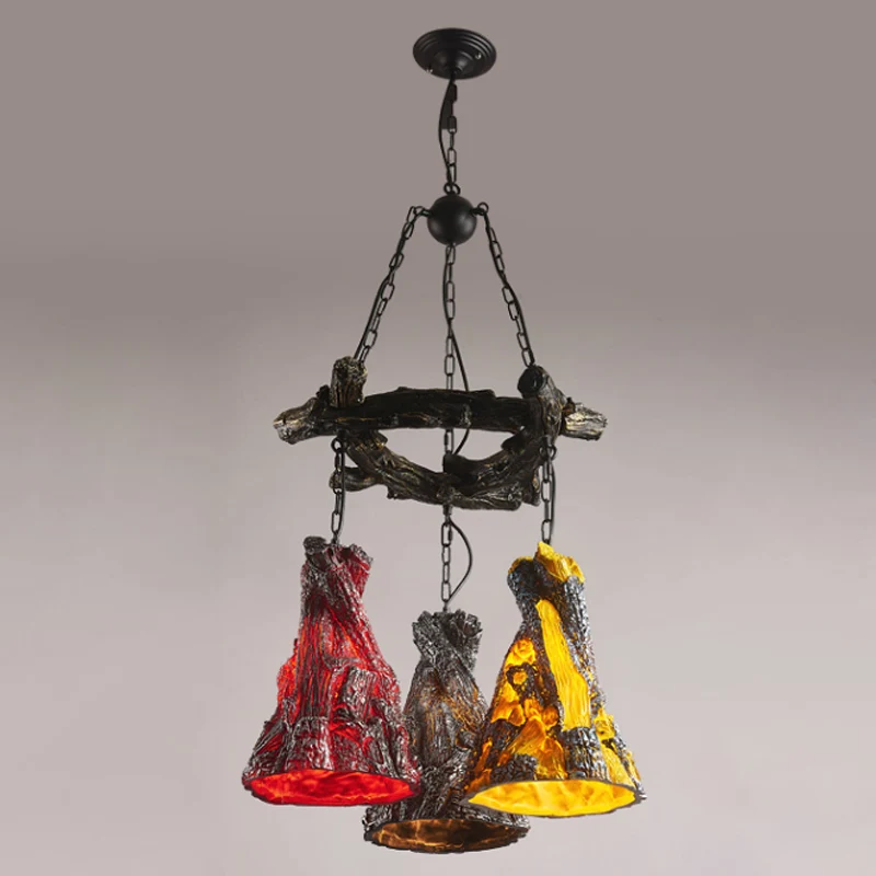 Cone Eetkamer Hanglamp Vintage hars 3-lamps zwarte kroonluchter hanglamp met gebogen straalontwerp Clearhalo