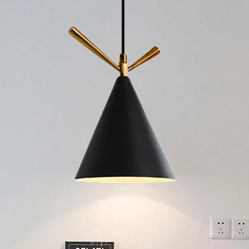 Cone hanglamp Scandinavische stijl, 1 lichtmetalen hanglamp voor restaurant, koffieshop Clearhalo