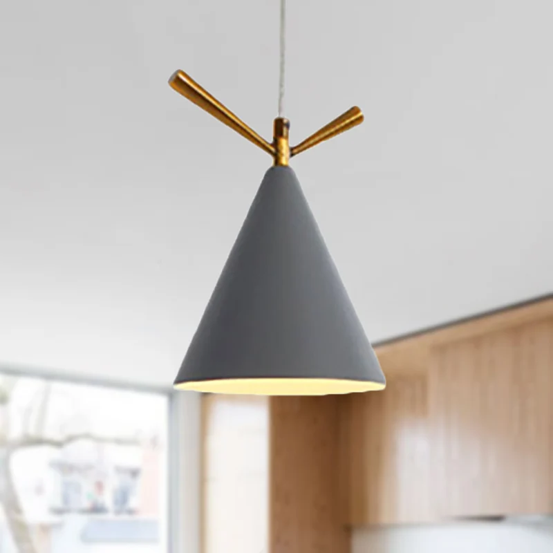 Cone hanglamp Scandinavische stijl, 1 lichtmetalen hanglamp voor restaurant, koffieshop Clearhalo