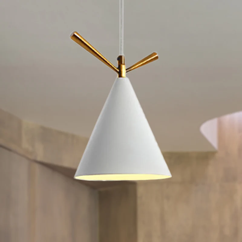Cone hanglamp Scandinavische stijl, 1 lichtmetalen hanglamp voor restaurant, koffieshop Clearhalo