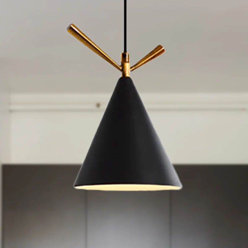 Cone hanglamp Scandinavische stijl, 1 lichtmetalen hanglamp voor restaurant, koffieshop Clearhalo