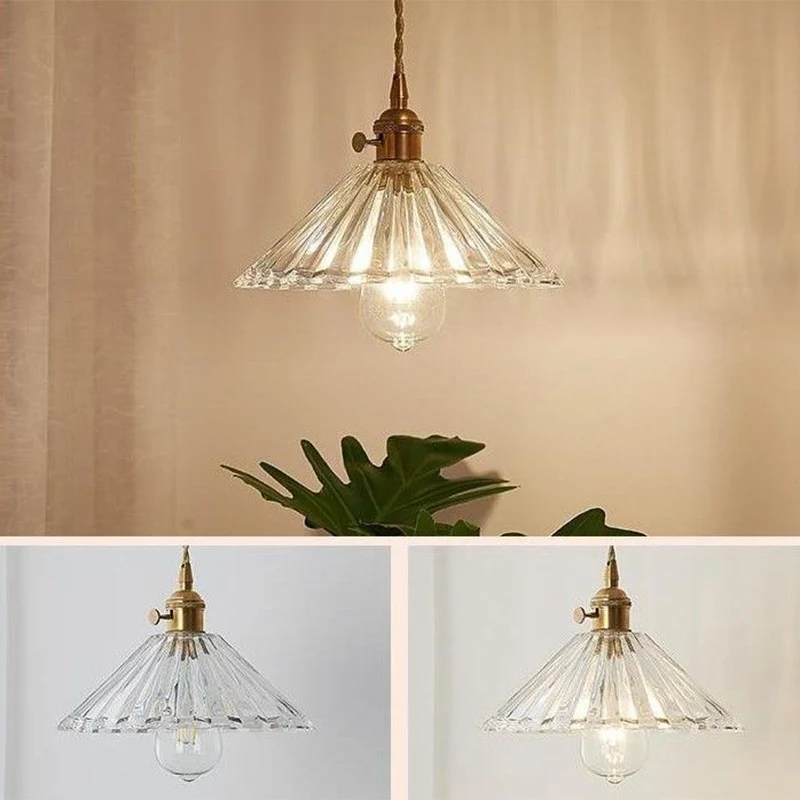 Cone helder geribbeld glas hanglamp Simplicity 1 lamp restaurant hanglamp Clearhalo